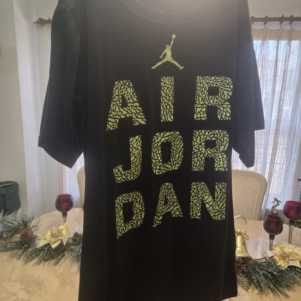 Jordan Black and Green Short Sleeve Tee